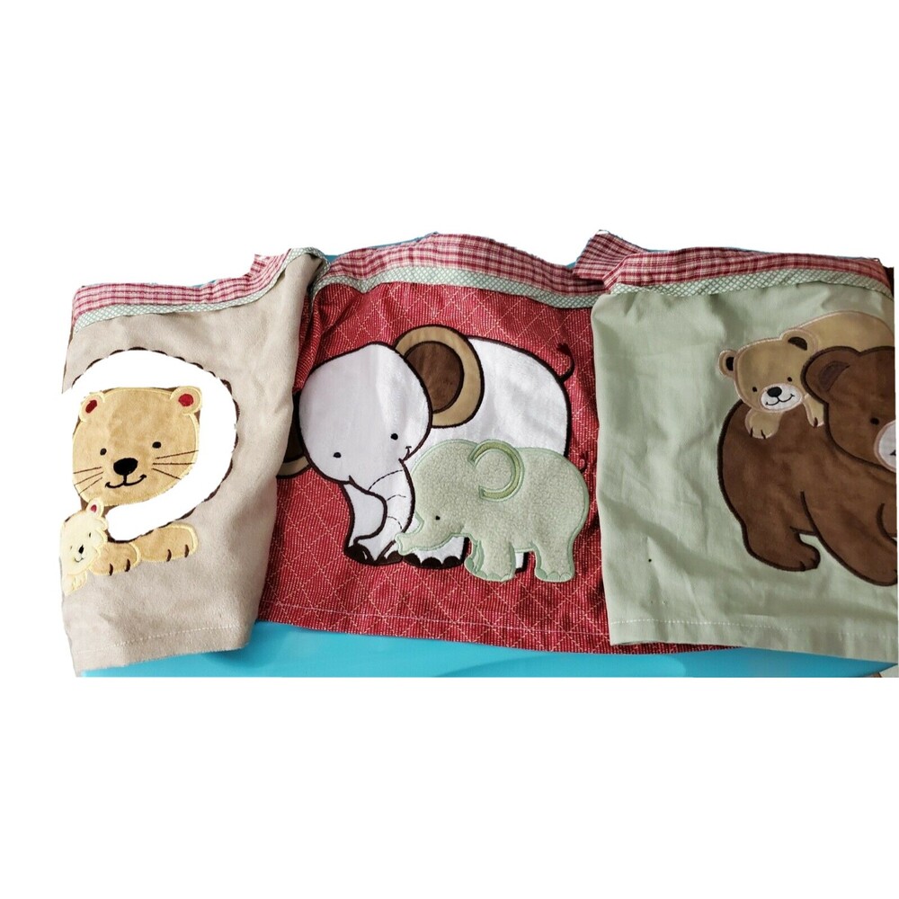 Lambs & Ivy Baby Nursery Child Safari Window Valance Elephants Lions Bears 60"